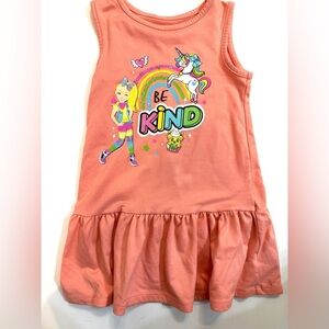 Girls Nickelodeon Sleeveless Peach Tunic Length Tank Top Shirt Size 4-5
